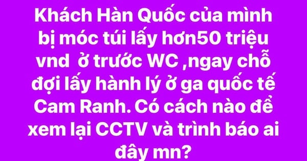 Thực hư khách Hàn Quốc bị "móc túi" 50 triệu đồng ở sân bay Cam Ranh