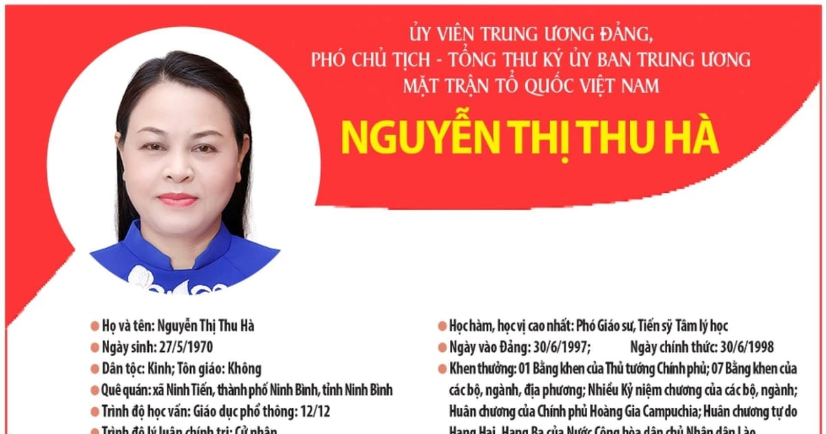 [Infographic] Phó Chủ tịch - Tổng Thư ký UBTƯ MTTQ Việt Nam Nguyễn Thị Thu Hà