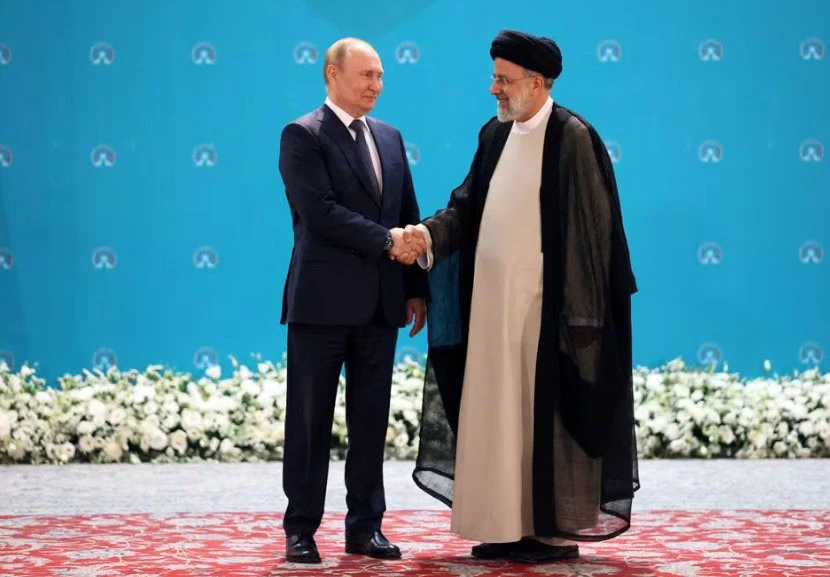 Russian President Vladimir Putin (left) and Iranian President Ebrahim Raisi at a conference to find a solution to the conflict in Syria, taking place in Iran in 2022. Photo: REUTERS