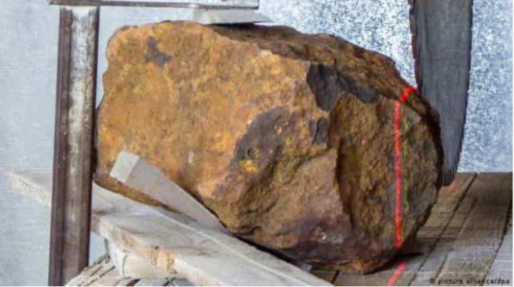 The rock was found in the man's garden, forgotten for more than 30 years. (Photo: DLR)