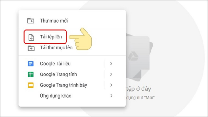 Chọn Tải tệp lên.