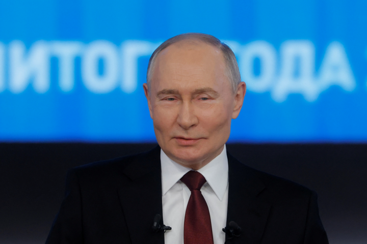 El presidente ruso, Vladimir Putin, en la conferencia de prensa de fin de año el 19 de diciembre. (Foto: Reuters)