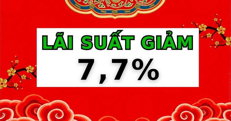 Đầu năm một ngân hàng giảm lãi suất xuống 7,7% khi gửi tiết kiệm 12 tháng