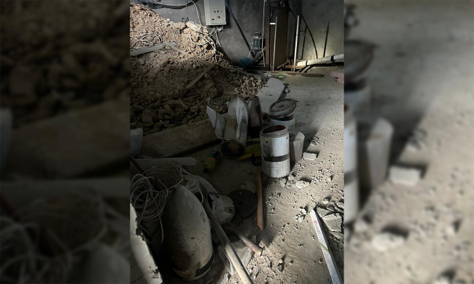 Des ogives et des moteurs de missiles de croisière du Hamas ont été découverts par des soldats israéliens sur des photos publiées le 7 janvier. Photo : IDF