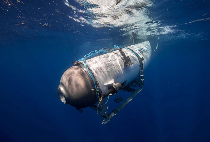 នាវាមុជទឹក Titan របស់ OceanGate Expeditions ។ នេះ​ក៏​ជា​កប៉ាល់​បាត់​ខ្លួន​ដែរ។ រូបថត៖ OceanGate