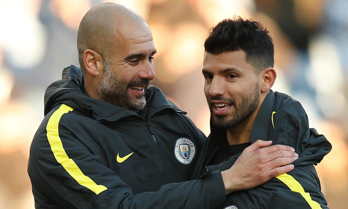 Aguero cho rằng Barca năm 2009 là đội bóng hay nhất Guardiola từng dẫn dắt. Ảnh: Reuters