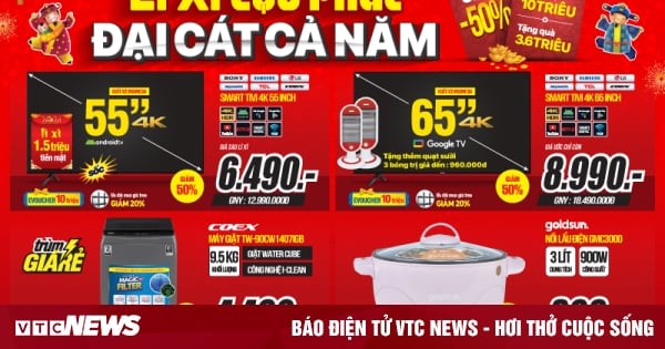 MediaMart gives lucky money and vouchers to customers who buy electronics at the beginning of the year