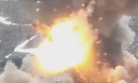 Russian guided bomb hits debris, detonates right on target