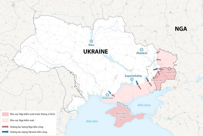 La situation sur le champ de bataille ukrainien. Graphiques : Washington Post