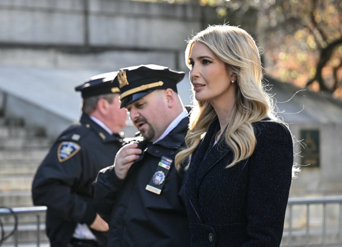 Ivanka Trump outside the court in New York on November 8. Photo: AFP