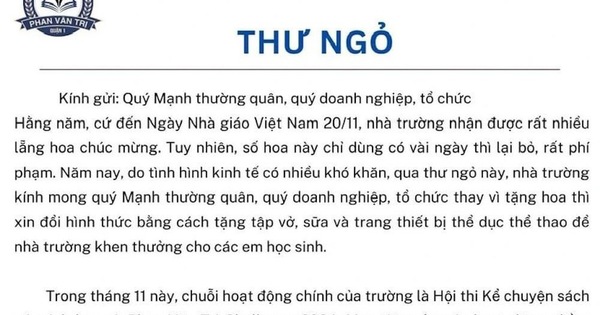 Bức thư gây xúc động của một thầy hiệu trưởng ở TP HCM