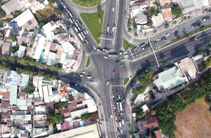 Aerial view of the first underpass construction area in Binh Duong photo 3