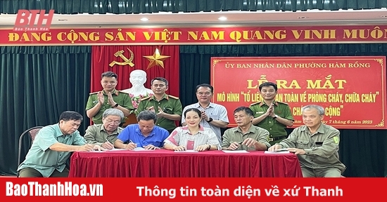 Phường Hàm Rồng ra mắt “Tổ Liên gia an toàn PCCC” và “Điểm chữa cháy công cộng”