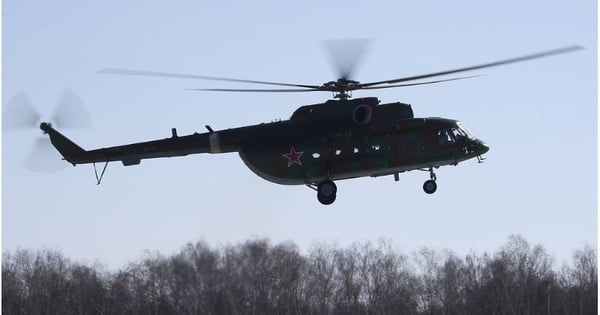 Russian Mi-8 helicopter catches fire after crashing during training flight