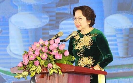 Ms. Chu Thi Thanh, Chairwoman of Thien Minh Duc Group at an event in 2019. Photo: Nghe An Television