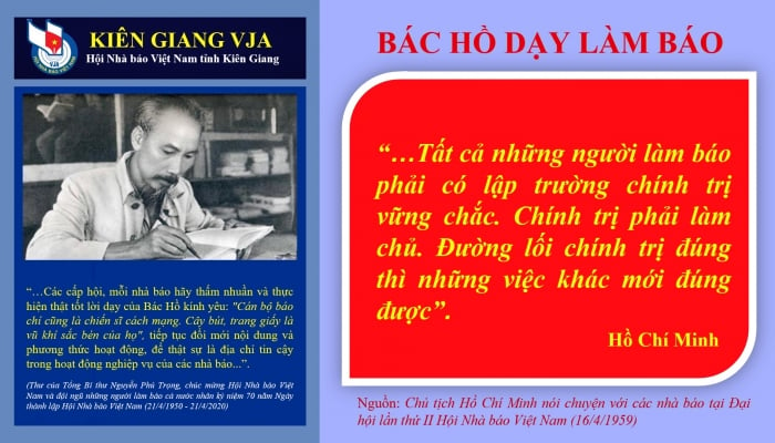 Mise en œuvre du modèle « Les journalistes de Kien Giang gravent les mots de l'Oncle Ho »