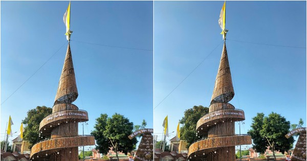 Admire the 22m high pine tree made from thousands of bamboo trees