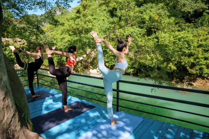 Yoga tại khu cắm trại Blue Diamond Camp.