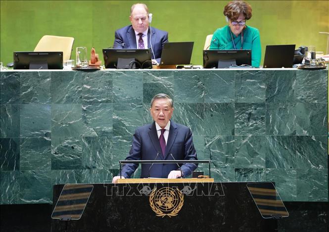 General Secretary and President To Lam speaks at the High-level General Debate of the 79th Session of the United Nations General Assembly. Photo: Lam Khanh/VNA