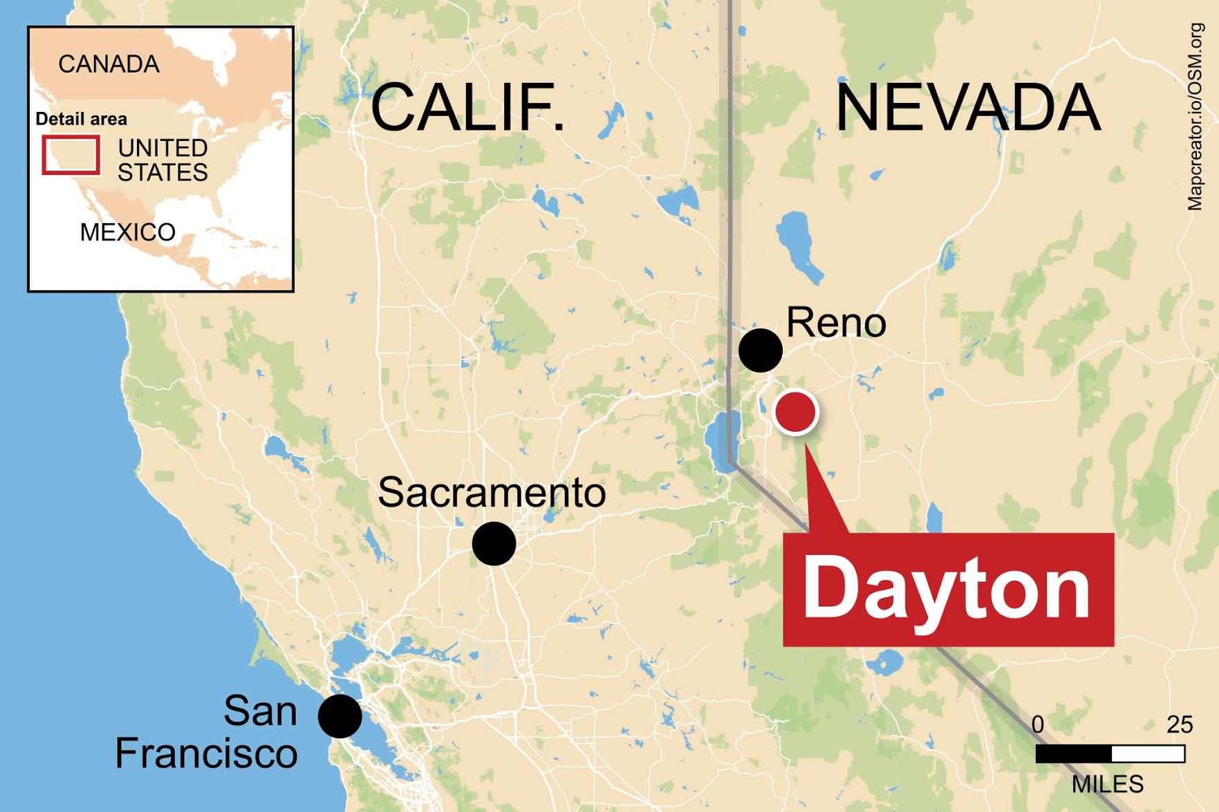 Molossia nằm gần biên giới California - Nevada ở Dayton