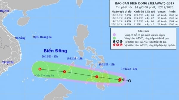 Bão Jelawat hướng vào Biển Đông, ít nguy cơ ảnh hưởng đến đất liền nước ta