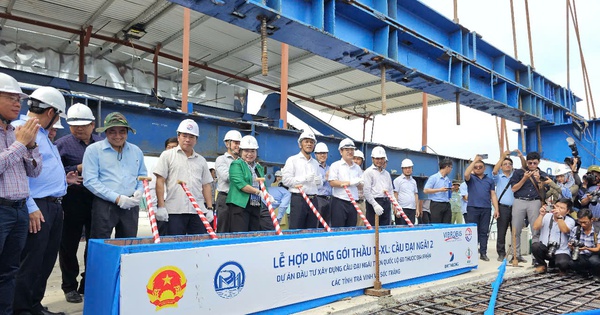 Hợp long cầu Đại Ngãi 2 vượt tiến độ 7 tháng