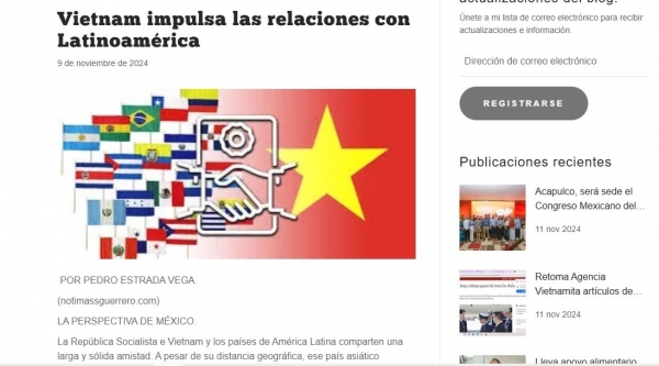 Mexican newspaper highlights Vietnam's traditional relationship with Latin American countries