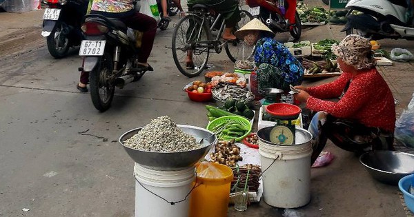 En me promenant dans le marché du village d'An Giang, je suis fascinée par les légumes sauvages, le panier de goyaves mûres et les poissons de la saison des crues. Je suis tellement excitée.