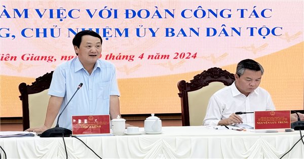 Bộ trưởng, Chủ nhiệm Ủy ban Dân tộc Hầu A Lềnh kiểm tra, đánh giá việc thực hiện Chương trình MTQG 1719 tại tỉnh Kiên Giang