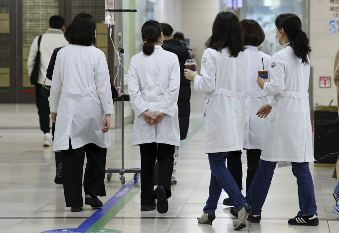 Medical staff at a hospital in Gwangju, February 2024. Photo: AFP