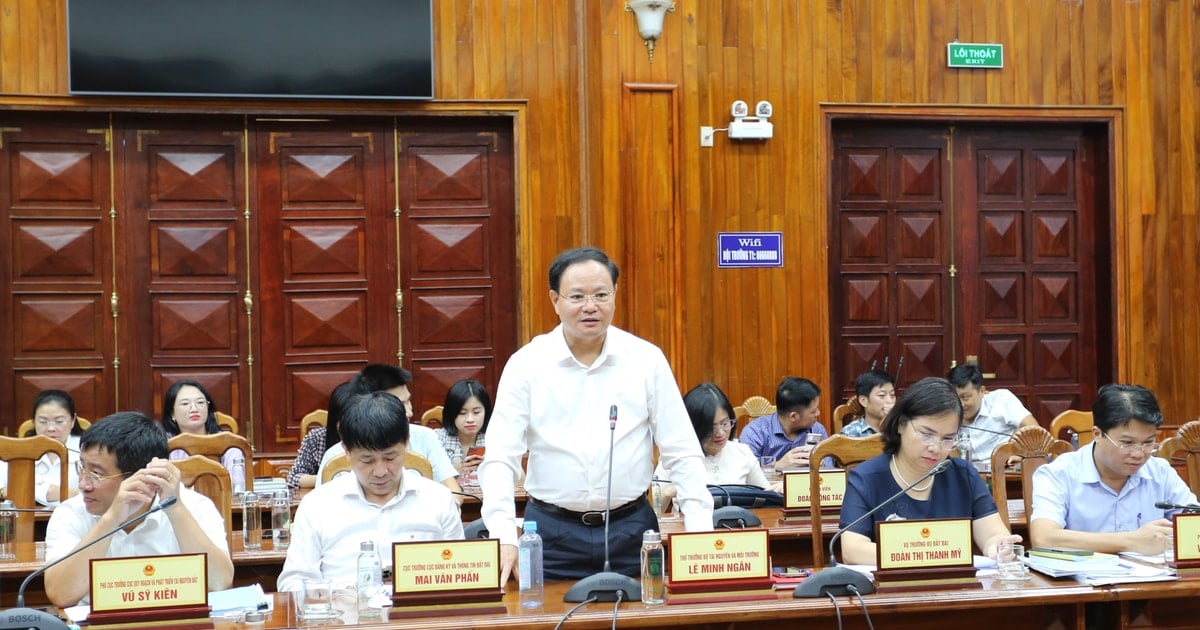 Ministry of Natural Resources and Environment works with Quang Binh Provincial People's Committee on land management