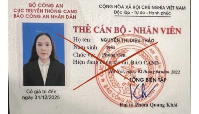 Xuất hiện thẻ công tác giả mạo cán bộ, phóng viên Báo Công an nhân dân