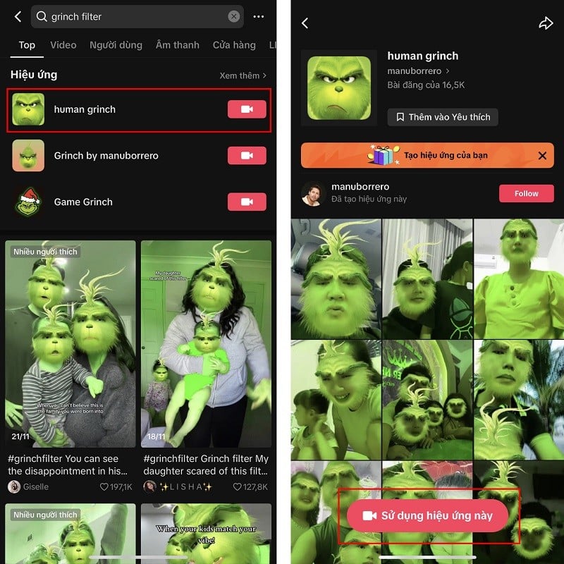 Hướng dẫn cách tải filter Grinch trên TikTok cực ấn tượng