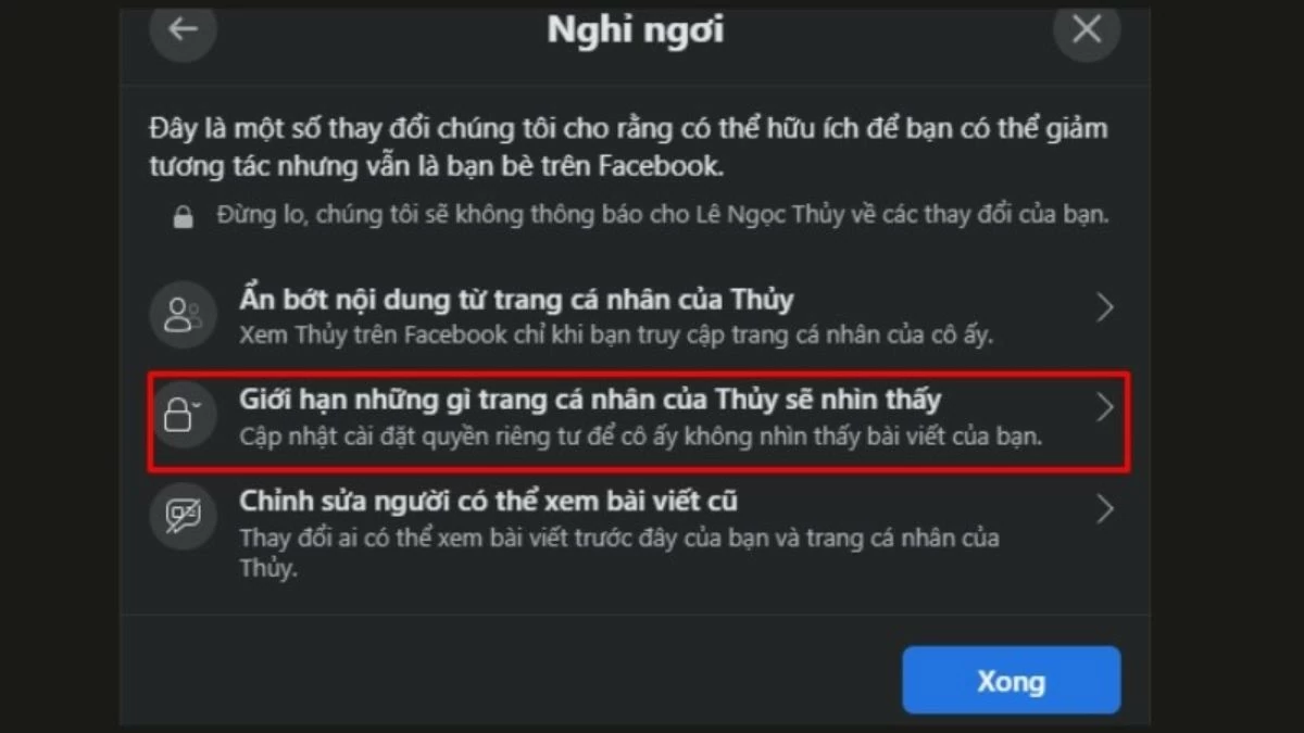 Giảm tương tác Facebook với bạn bè mà không cần block đơn giản