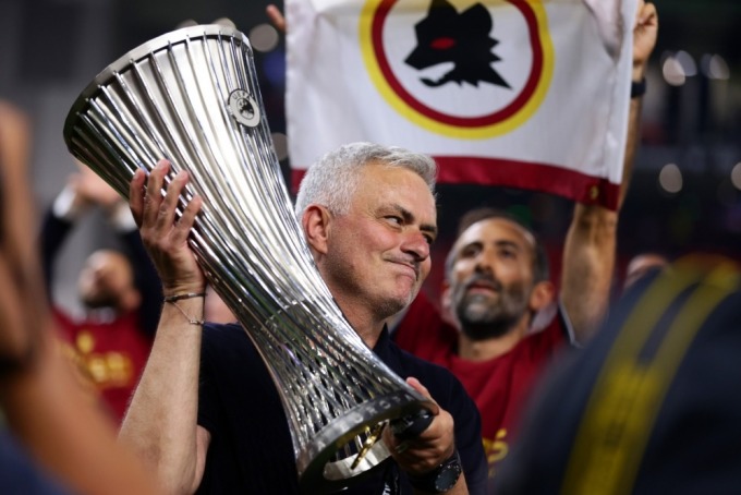 Mourinho won the 2022 Conference League for Roma after a 1-0 final win over Feyenoord in Tirana, Albania. Photo: Reuters