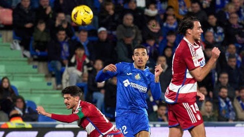 Algunas imágenes de Mason Greenwood marcando un hermoso gol en la victoria del Getafe sobre el Granada