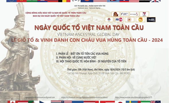 Lễ giỗ Tổ và vinh danh con cháu Vua Hùng toàn cầu 2024