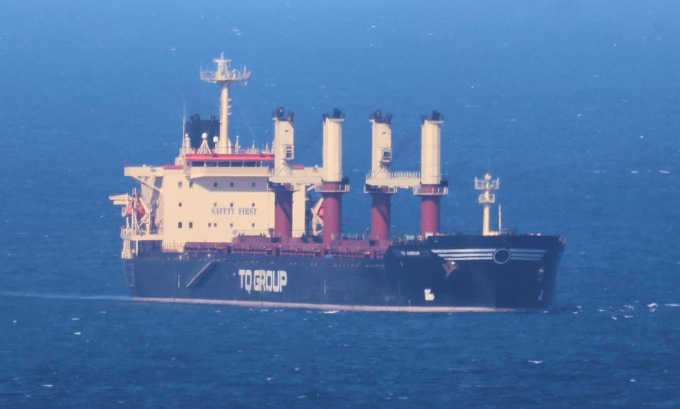 Ein Getreidefrachter im Schwarzen Meer am 17. Juli 2023. Foto: Reuters