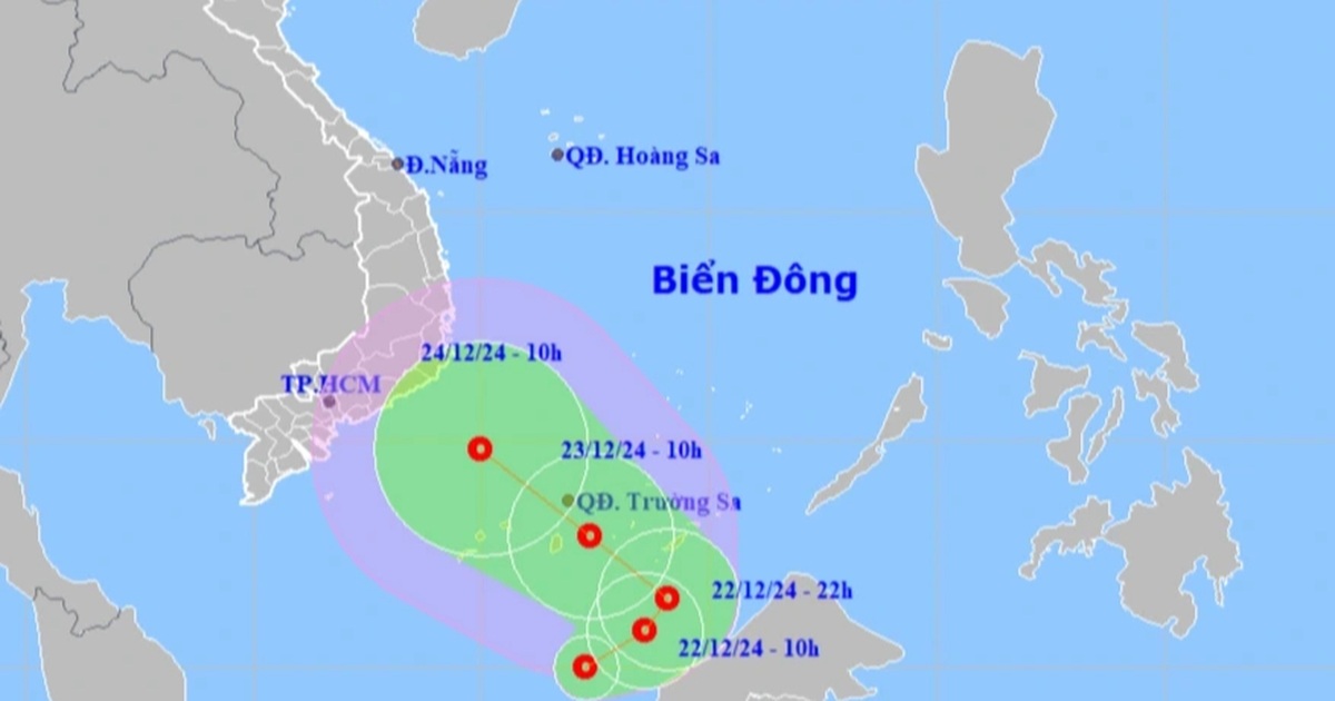 Áp thấp nhiệt đới sẽ đổi hướng và đi vào vùng biển quần đảo Trường Sa