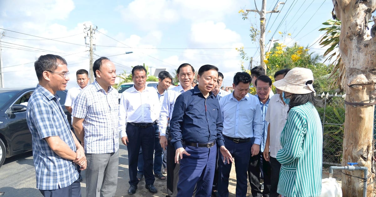 Deputy Prime Minister Tran Hong Ha inspects the fresh water supply situation in Tien Giang