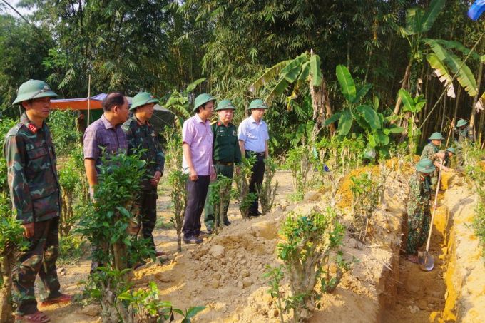 La zone où les restes de 12 martyrs ont été retrouvés dans le village de Truong Phuoc, commune de Hai Lam. Photo : Commandement militaire de Quang Tri