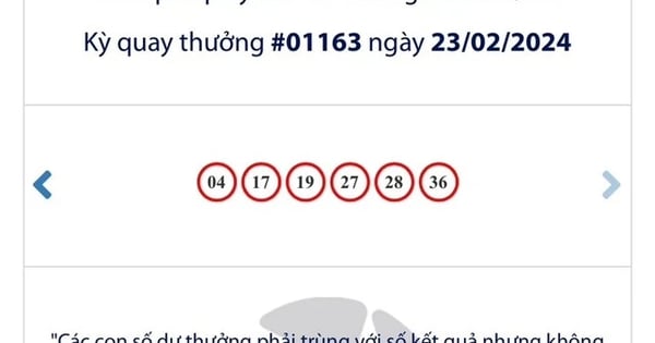 ลูกค้ารายหนึ่งเพิ่งคว้ารางวัลแจ็กพอตมูลค่าเกือบ 56 พันล้านดอง