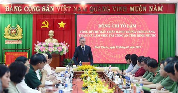 Generalsekretär To Lam besucht und arbeitet mit der Provinzpolizei von Binh Phuoc zusammen