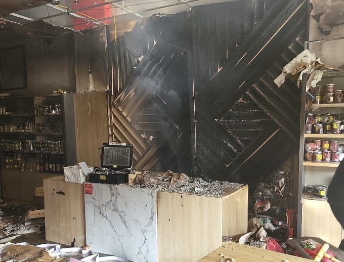 Many items inside the store were burned down. Photo: Khanh Huong