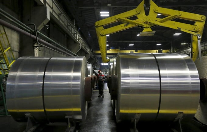 Aluminiumspulen in einer Fabrik außerhalb der Stadt Sayanogorsk, Russland. Foto: Reuters