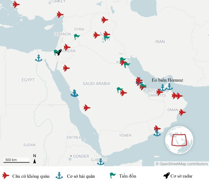 US-Militärinfrastruktur im Nahen Osten. Grafik: American Security Project