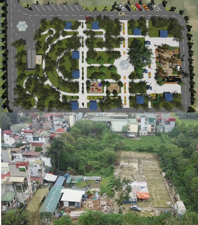 Primer plano del proyecto de estacionamiento subterráneo en el parque Thong Nhat, suspendido por más de 10 años, foto 2