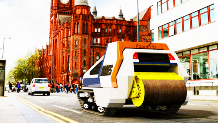 ARRES Prevent, an advanced AI-powered robot that can detect and fill cracks and potholes on roads automatically. (Photo: Robotiz3d Ltd)