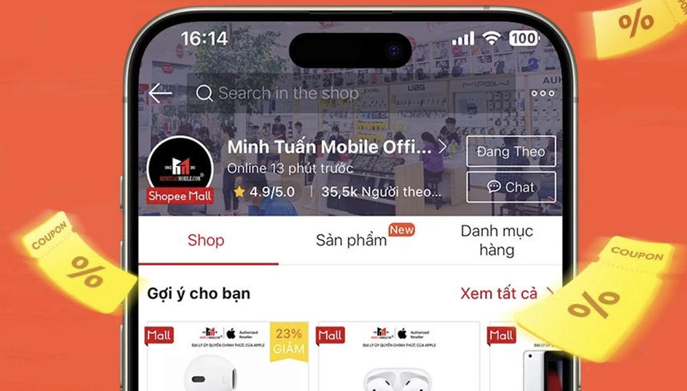 Minh Tuan Mobile получает сертификацию Shopee Mall