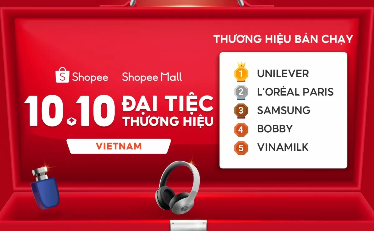 '10.10 Đại tiệc Thương Hiệu' trên Shopee